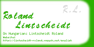 roland lintscheidt business card